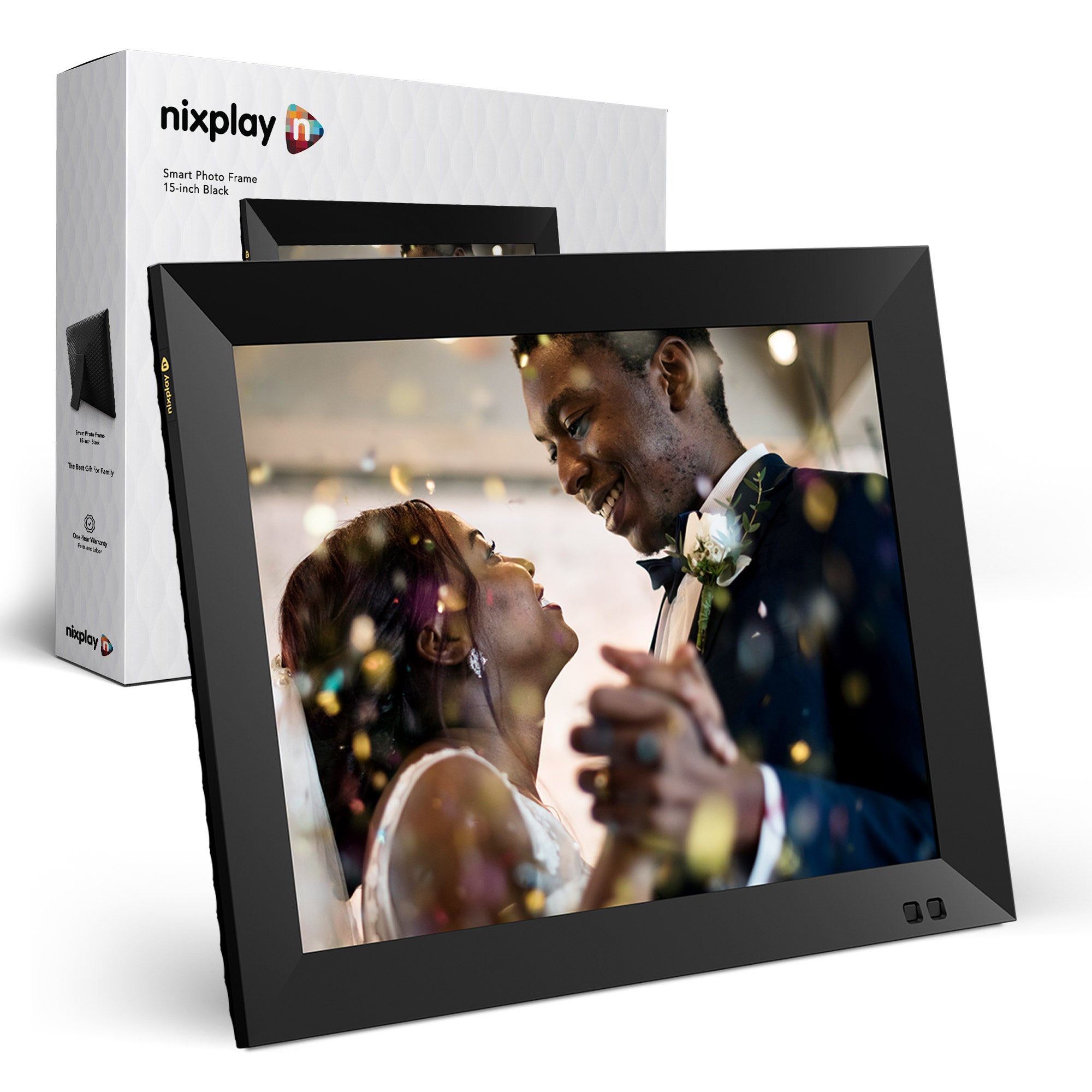Pix-Star 15 inch WiFi Digital Picture Frame | Share Videos and Photos  Instantly by Email or App | Motion Sensor | IPS Display | Effortless One  Minute