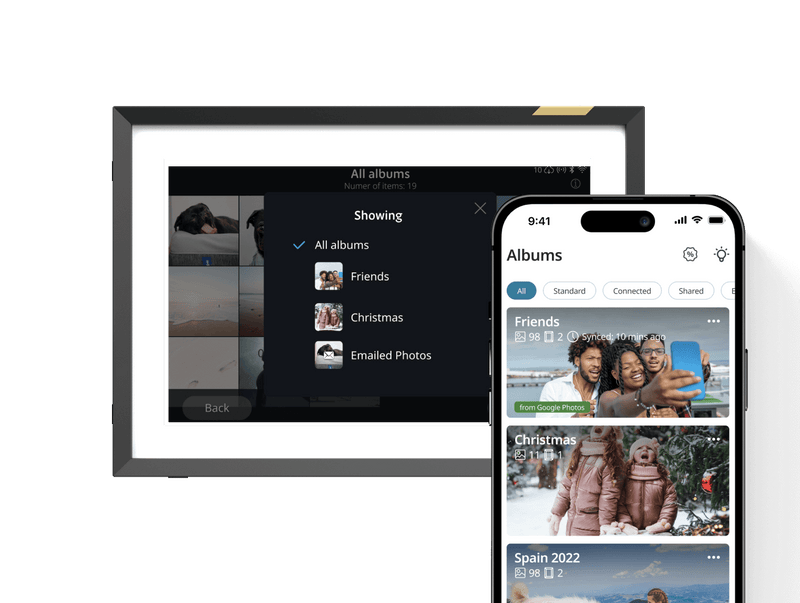 Create albums and show on your frame or smart TV